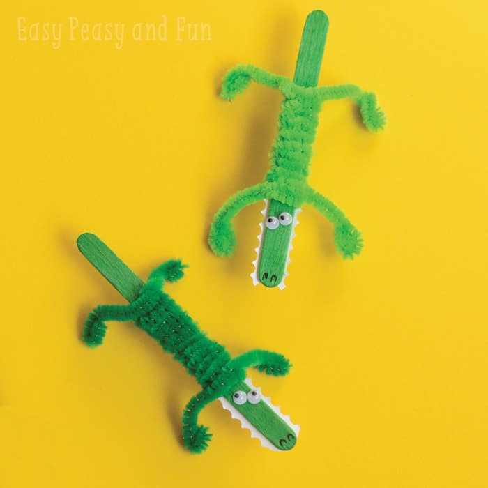 A cool crocodile popsicle craft for kids After A While, Crocodile