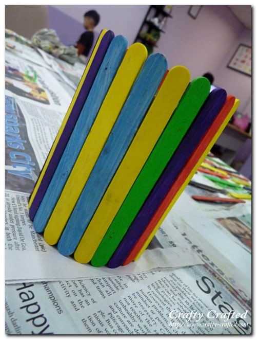 Make pencil holders for school from popsicle sticks Back to School Pencil Holder