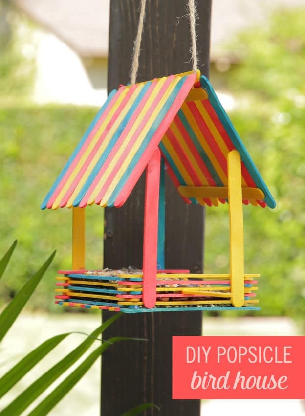 Make a bird house with popsicle sticks Bird House In Your Soul