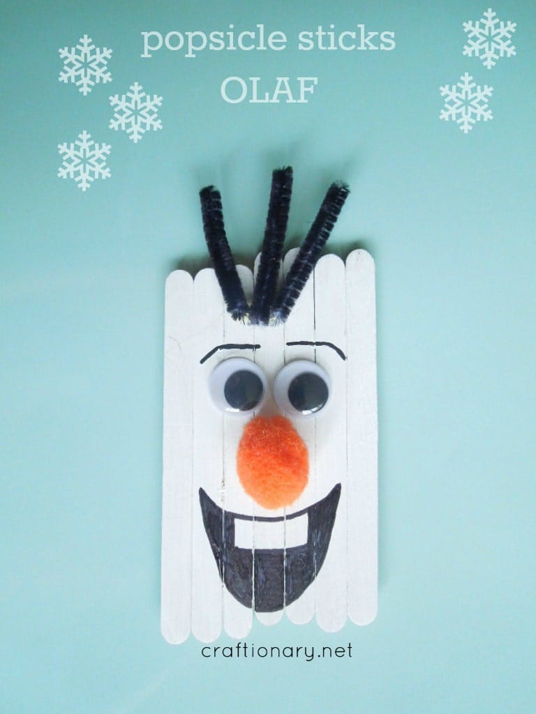 Make a cute Olaf snowman from popsicle sticks Do You Want To Build A Snowman?