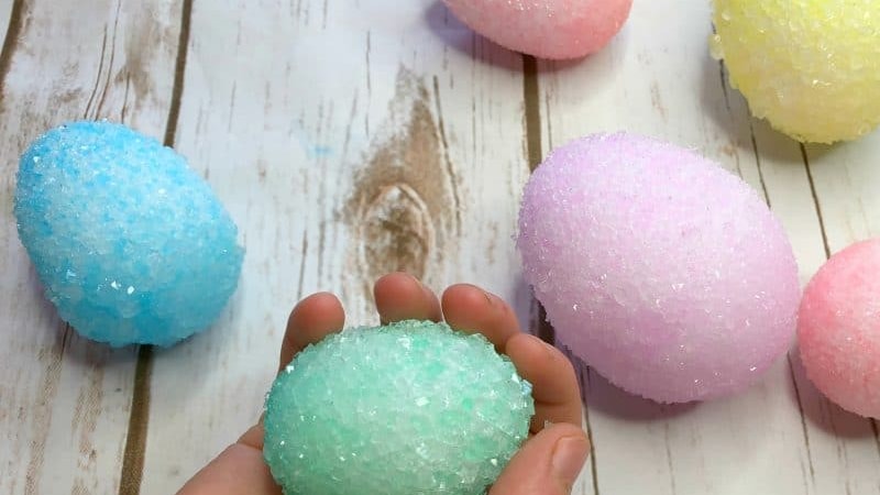 Grow crystals on colorful eggs shiny crystal easter eggs