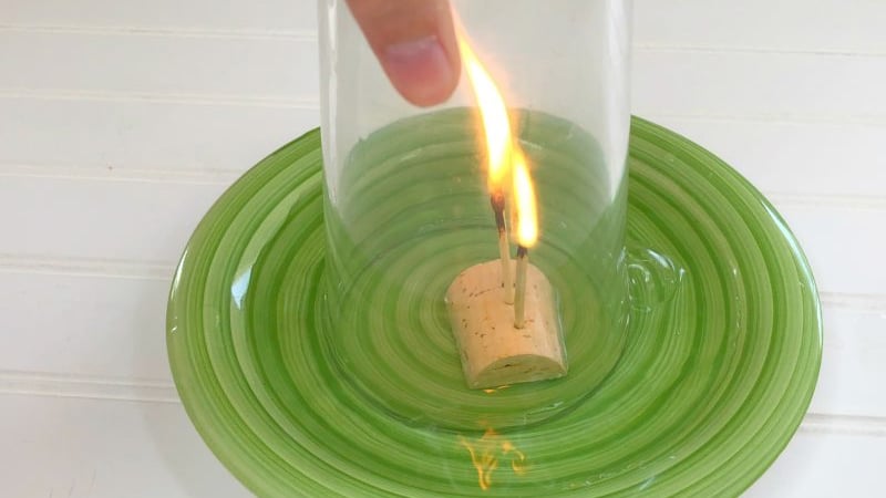 Air will blow out the matches mysterious water