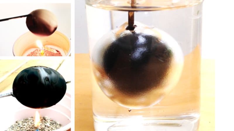 A cool kids science experiment making a silver egg silver egg