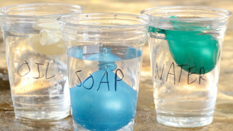 How will the balloons float or sink in water sink or float