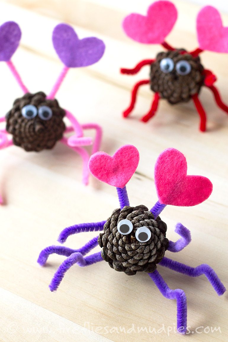 Valentine Pine Cone Love Bugs