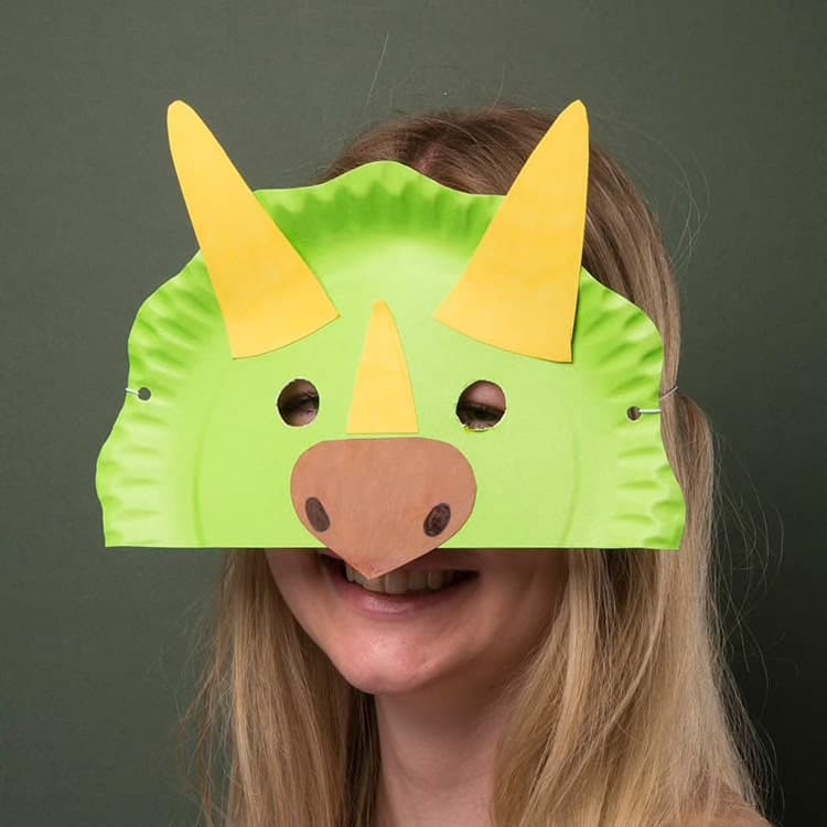 Paper Dinosaur Party Mask