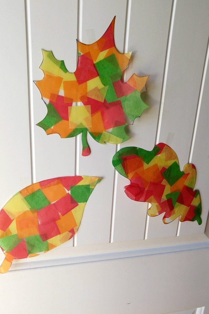 Autumn Leaf Tissue Paper Suncatcher