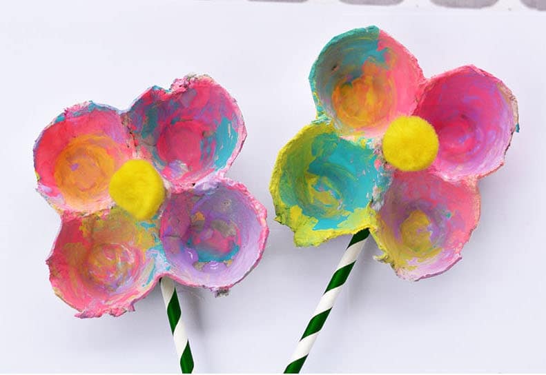 Kaleidoscope Egg Carton Flowers
