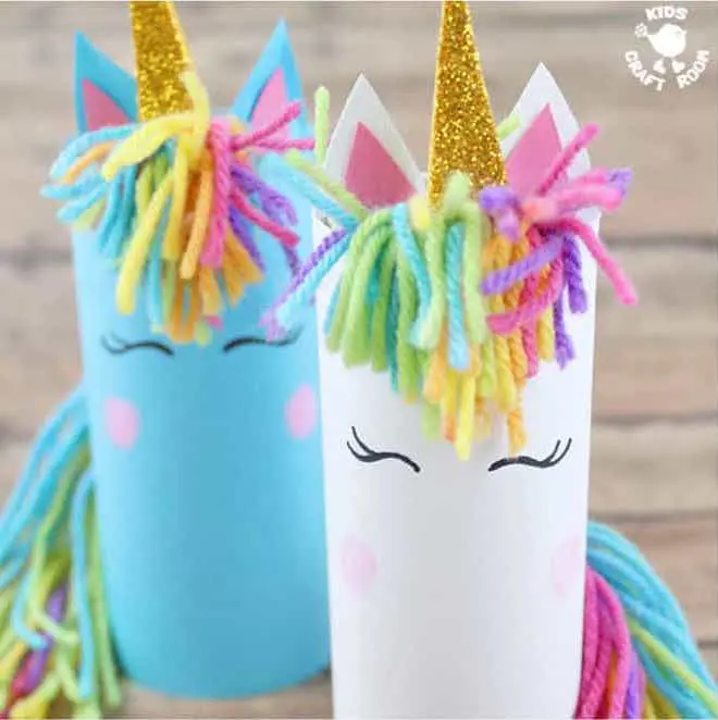 Toilet Paper Roll Unicorn With Yarn Mane