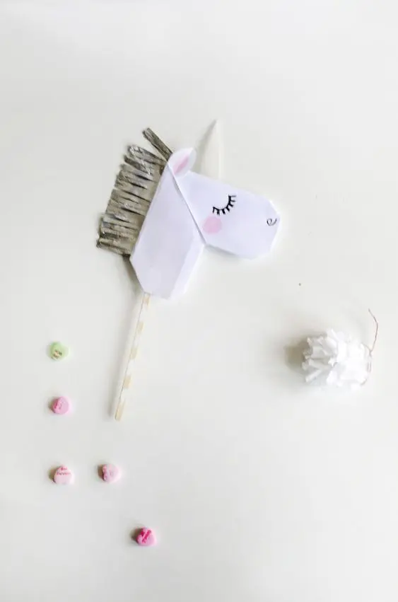 Folded Paper Unicorn Bookmark