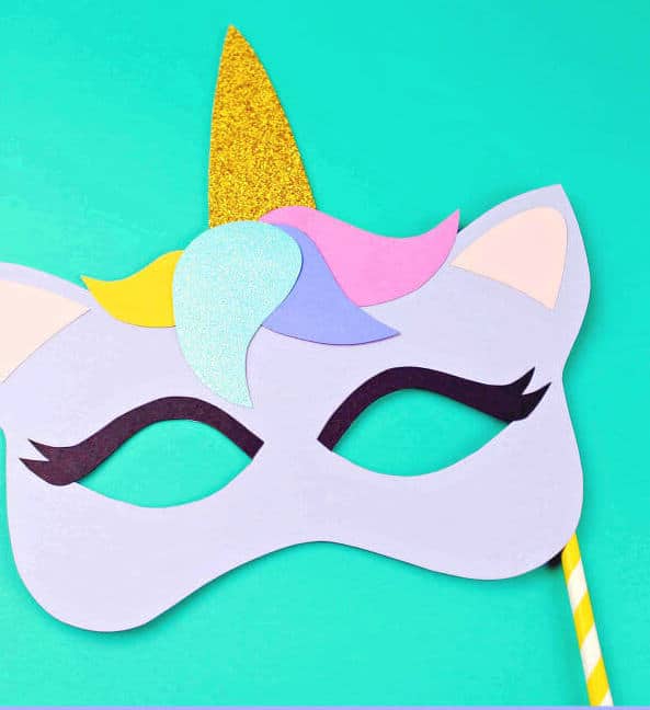 Unicorn Mask With Rainbow Mane