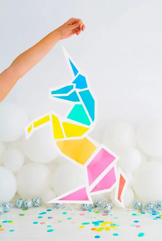 Geometric “Stained-Glass” Unicorn