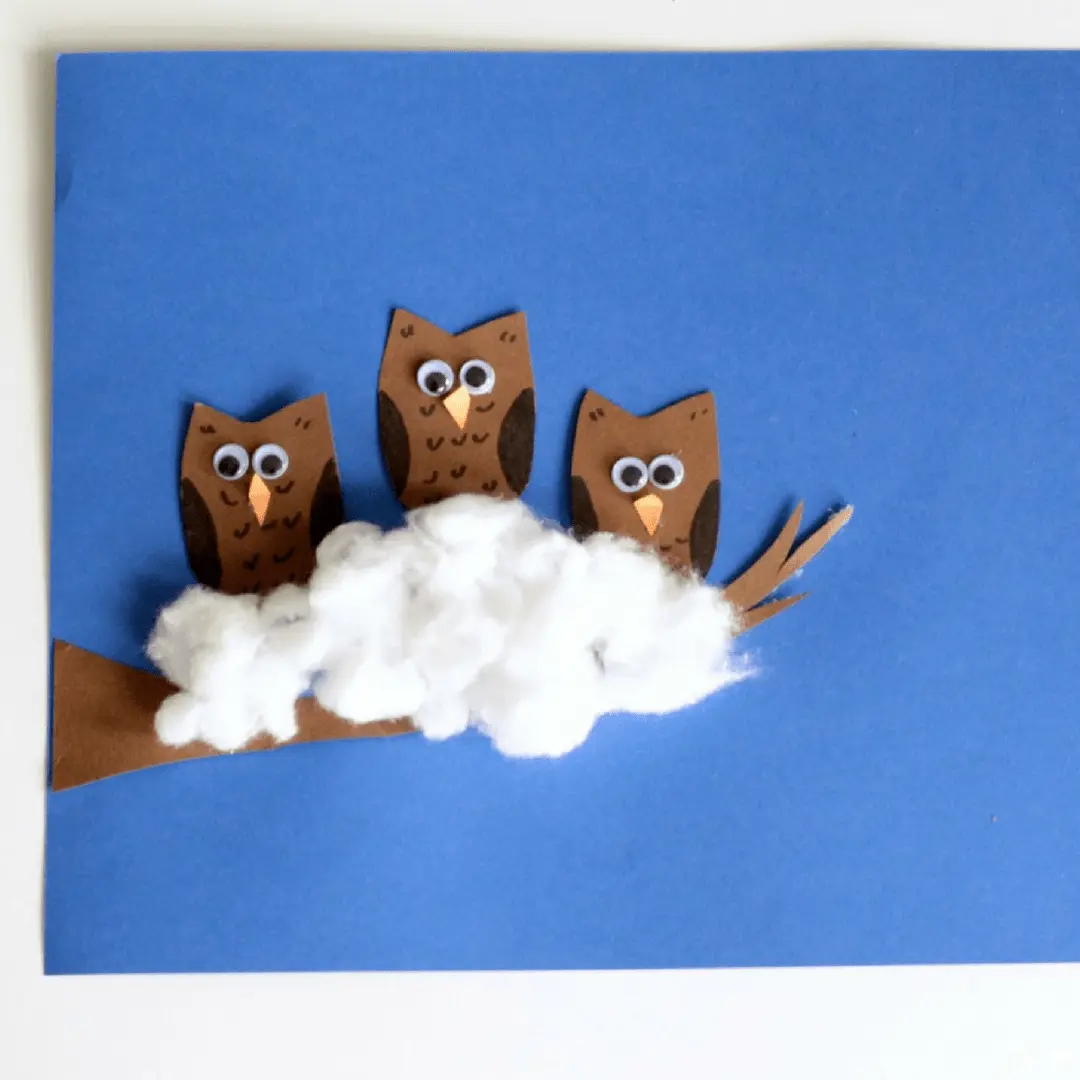cotton ball owls nest