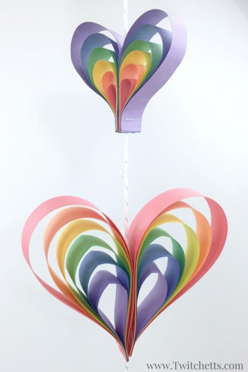 3D Heart Rainbow Mobile