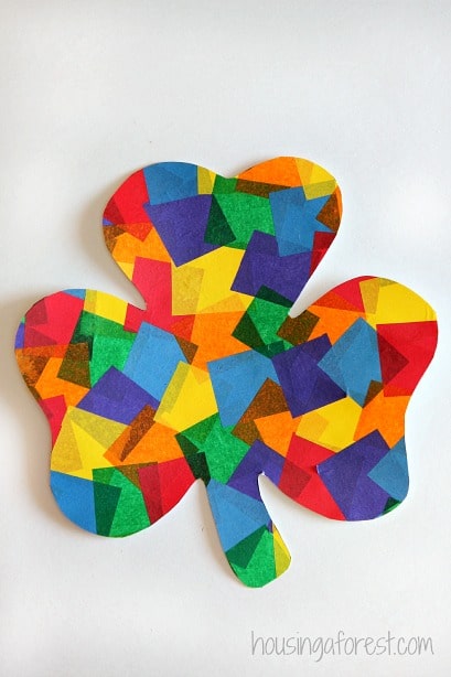 Colorful Tissue Paper Clover
