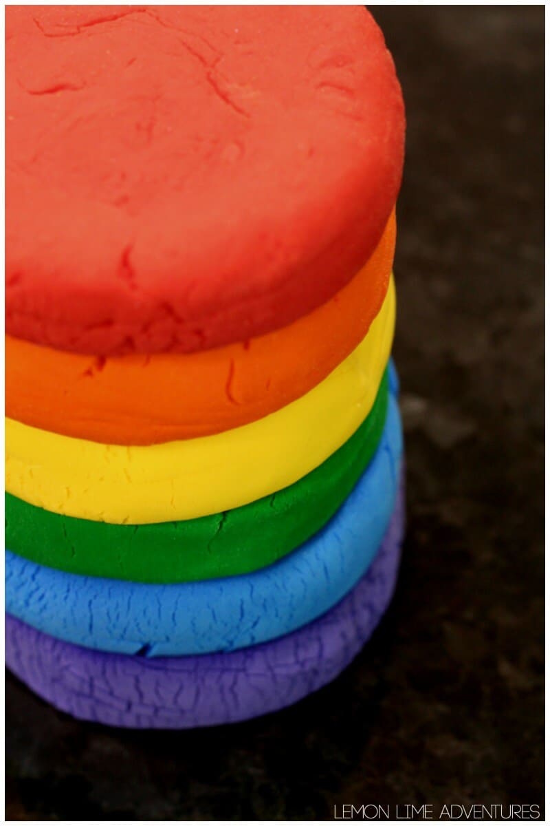 Homemade Rainbow Playdough