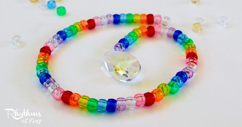 Pony Bead Rainbow Suncatcher