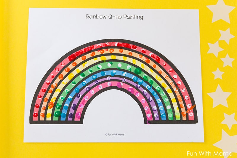 Q-tip Painting Rainbow Templates