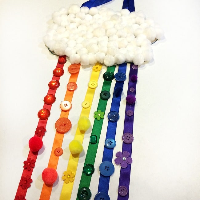 Rainbow Button And Ribbon Craft