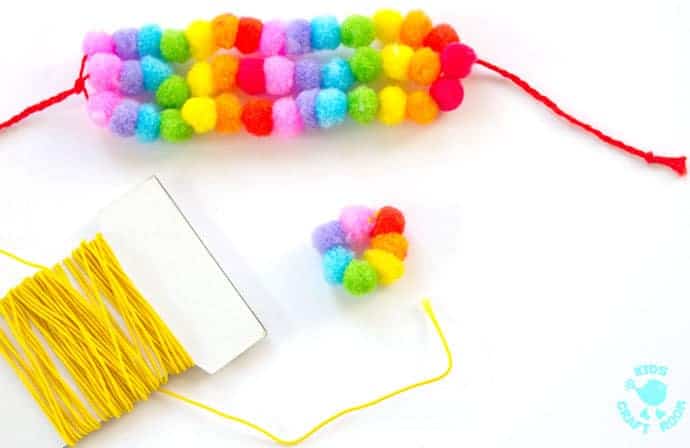Rainbow Pom Pom Bangles