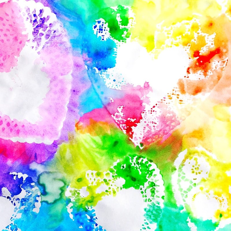 Rainbow Watercolor Doilies