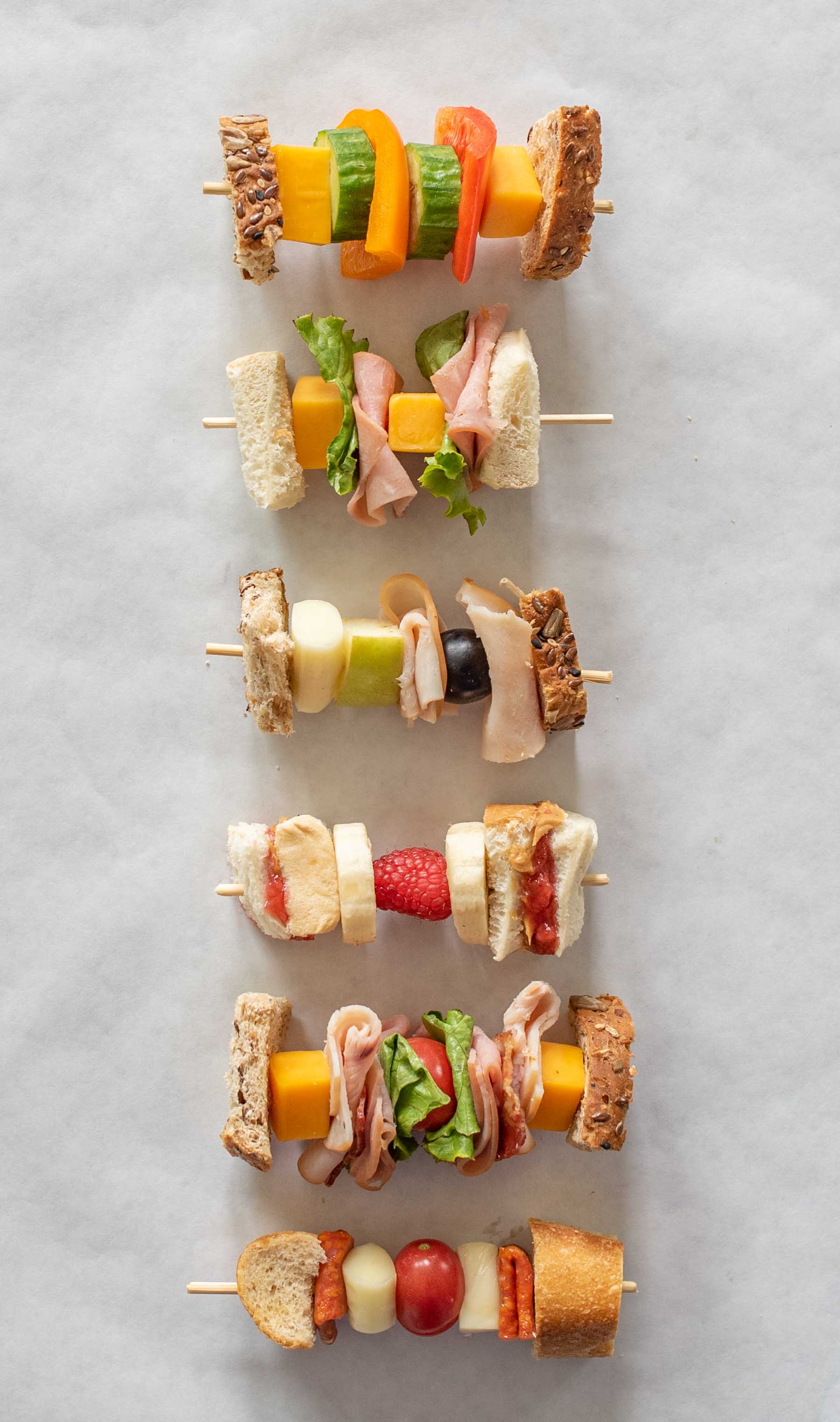Variety Of Stick Sandwiches
