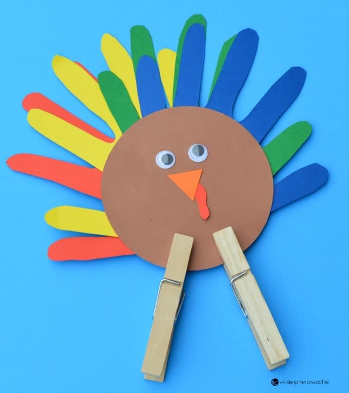 Rainbow Hand Turkey Craft