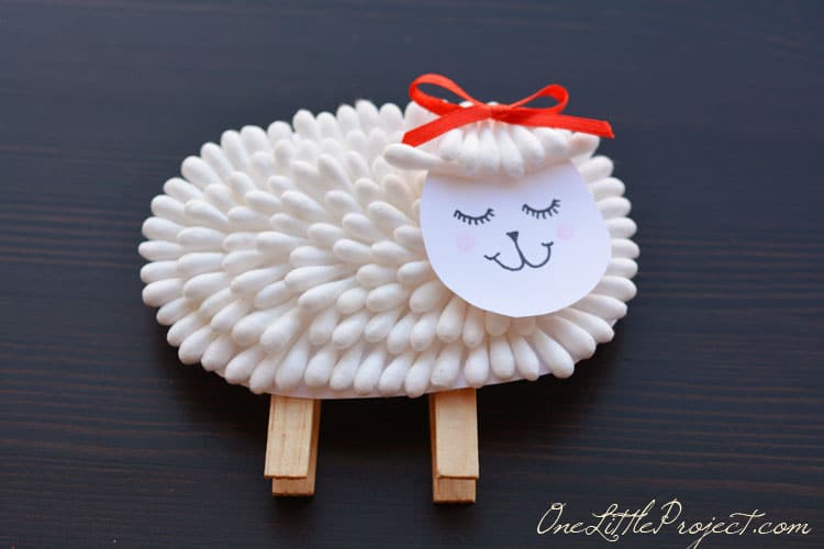 Mary Had A Little Lamb Q-Tip Craft