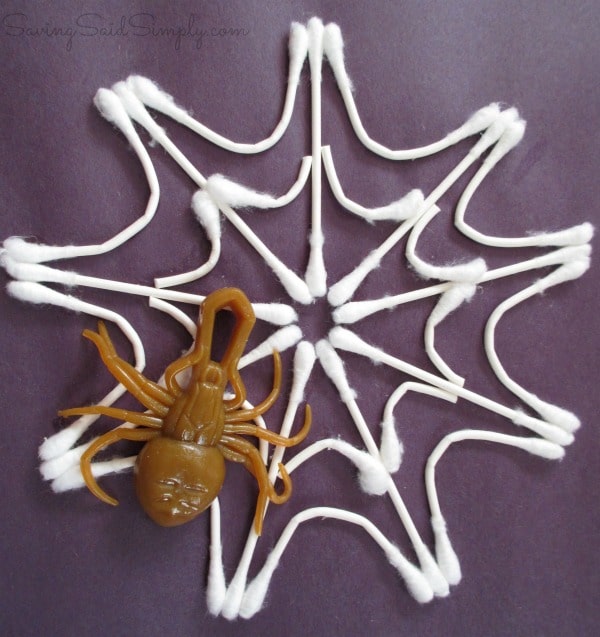 Itsy Bitsy Spider Web Q-Tip Craft