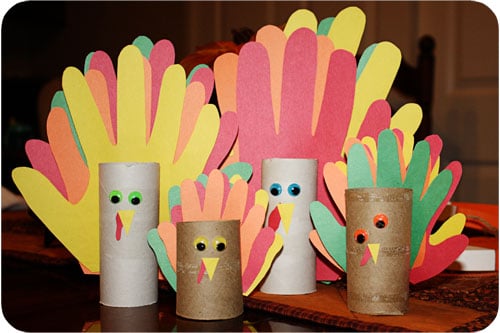 Toilet Paper Roll Handprint Turkey Craft
