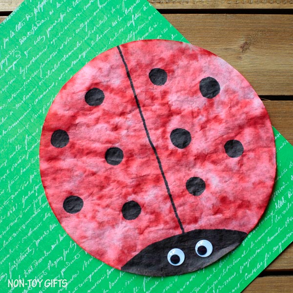 Ladybug Coffee Filter Craft
