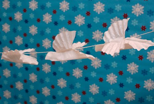 Coffee Filter Dove Garland