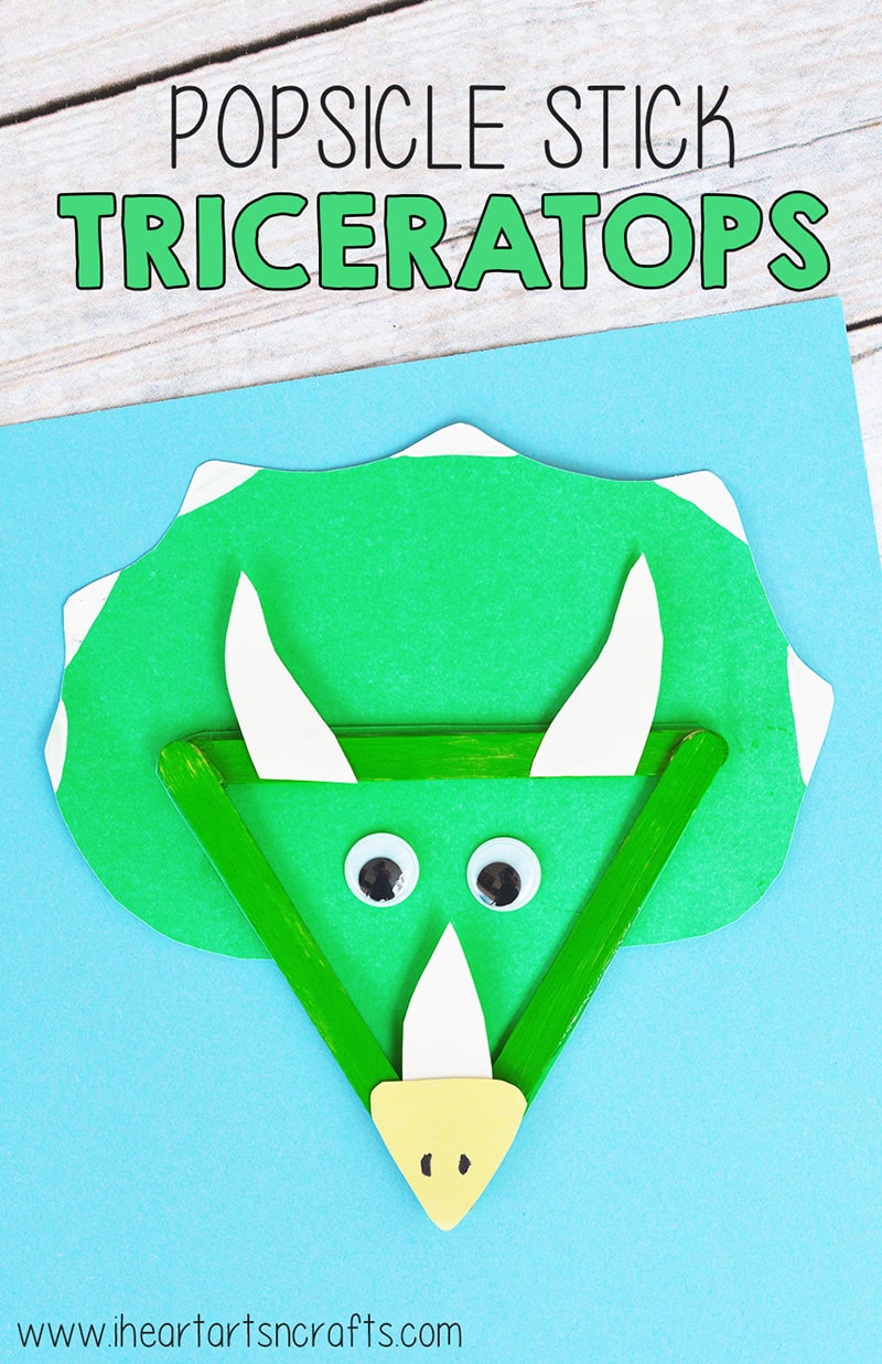 Craft Stick Three Horned Dinosaur