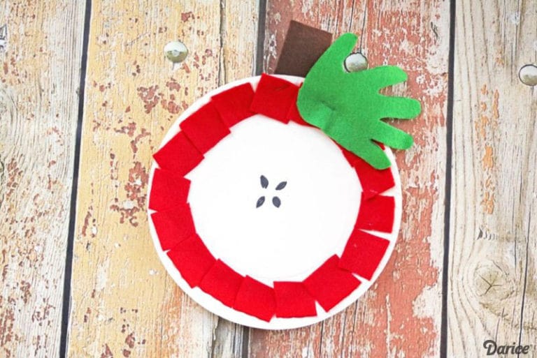 Felt Apples With Handprint Leaves