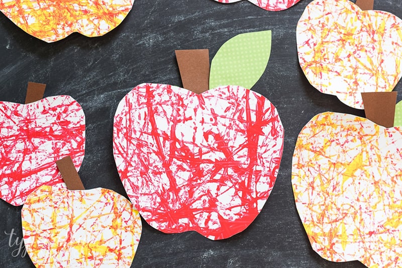Marble Painted Paper Apples