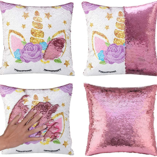 Flippy Sequin Unicorn Pillow Cover