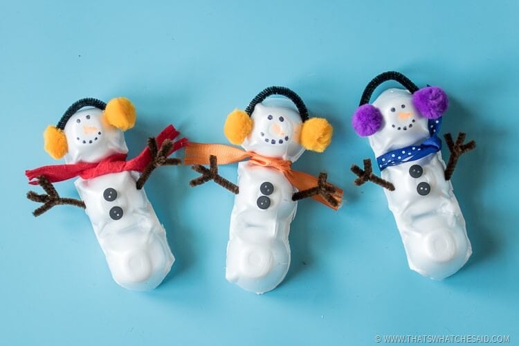 Eggs-actly The Right Snowman Craft