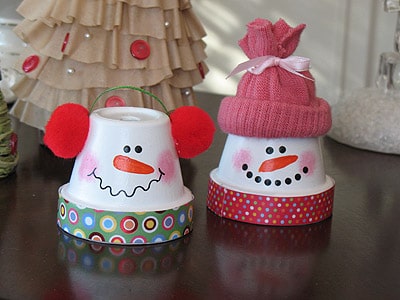 Upcycled Flower Pot Snowman Craft
