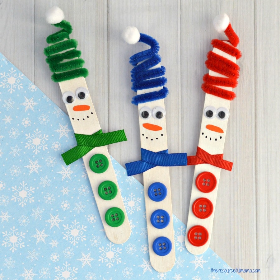 Pipe Cleaner Hat Snowman Craft