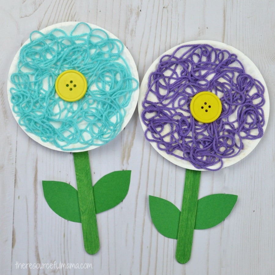 Flower Collage With Yarn