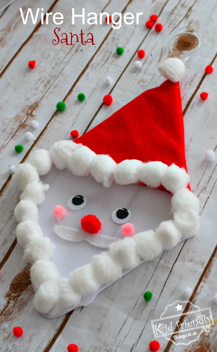 Upcycled Wire Hanger Santa Craft