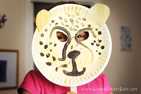 Cheetah Face Paper Plate Craft
