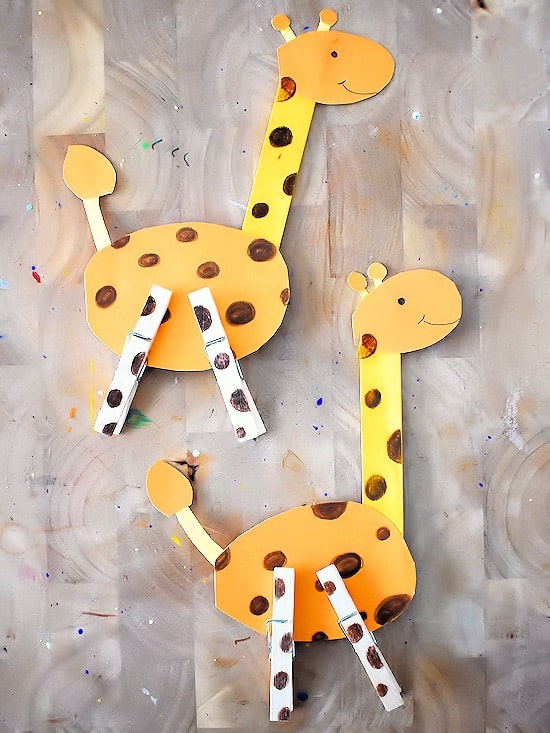Clothespins And Craft Sticks Giraffes