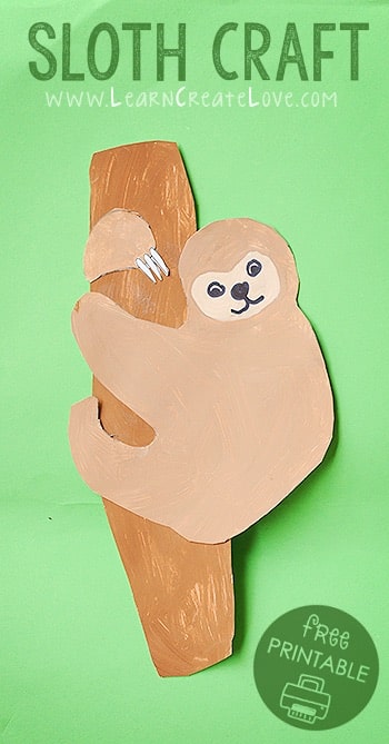 DIY Sloth Craft Template