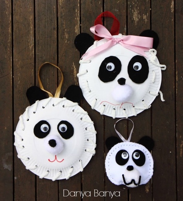 Paper Plate Panda Family