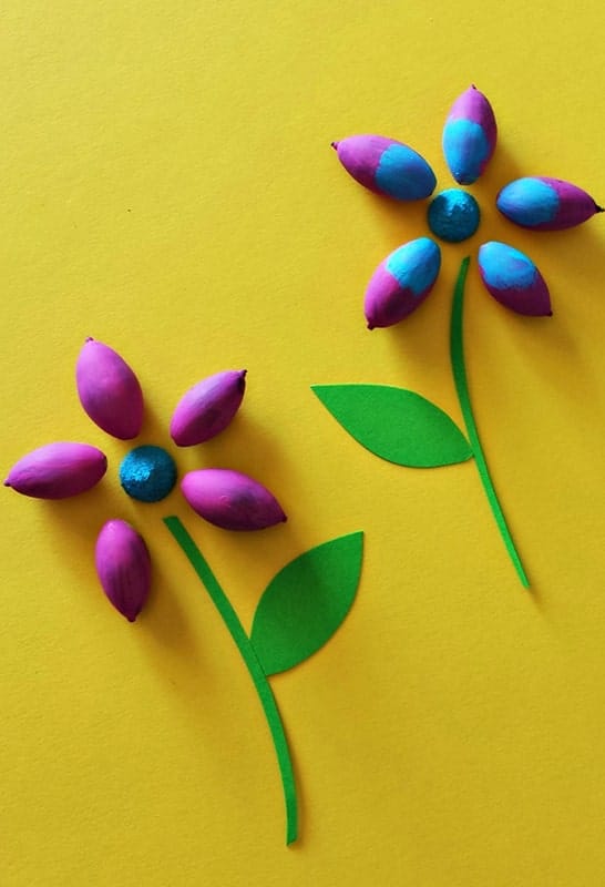 Colorful Flowers From Acorns