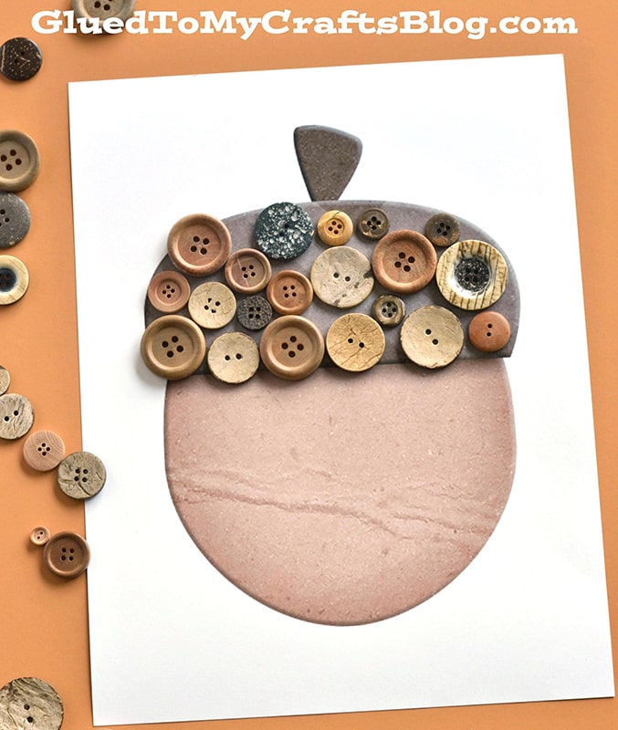 Mismatched Buttons Acorn Craft