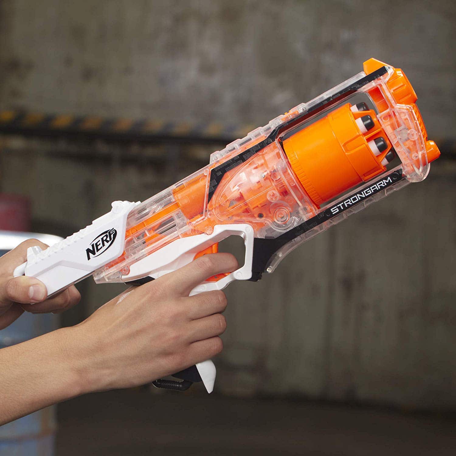 STRONGARM Nerf-N-Strike Elite Toy Blaster with Rotating Barrel & Slam Fire