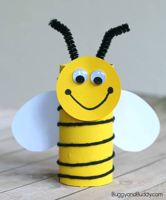 Empty Toilet Paper Roll Bee Craft