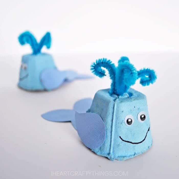 Blue Whales Egg Carton Craft